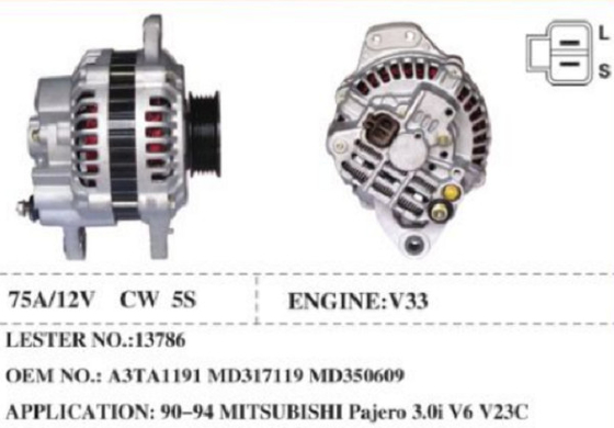 A3TA1191 MD317119 MD350609 Car Alternator For 90-94 Mitsubishi Pajero 3.0i V6 V23c